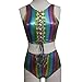 Pinda Holographic Rainbow Hight Waisted Laced Up Rave Crop Top Shorts