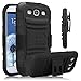 Galaxy S3 Case, Venoro [Heavy Duty] Armor Holster Defender Full Body Protective Hybrid Case Cover with Kickstand & Belt Swivel Clip for Samsung Galaxy S3 S III I9300 (Black)