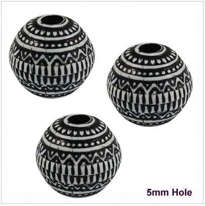 Dreadz Tribal Round Large Dreadlock Hair Beads (5mm Hole) x 3 Bead Pack