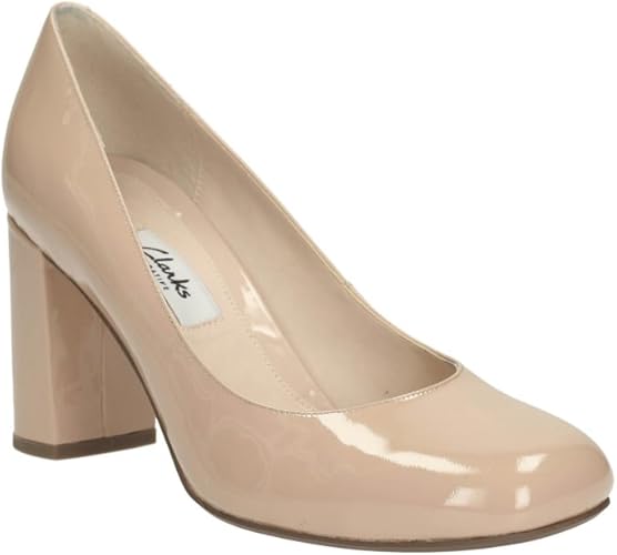 clarks nude patent shoes