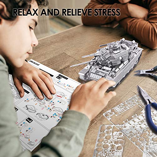 Piececool 3D Puzzles for Adults Metal Tank Model Kits-Centurion Afv Tank DIY 3D Metal Model Building Blocks Brain Teaser Puzzle, Great Birthday Gifts-172 Pcs
