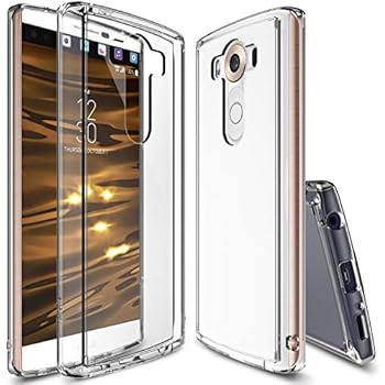 Ringke Fusion Compatible with LG V10 Case Crystal Clear PC Back TPU Bumper with Screen Protector Drop Protection, Shock Absorption Technology for LG V10 - Clear