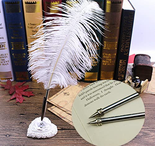 Photo 1 of SpyShop Big Ostrich Feather Ballpoint Pen-Writing Quill Pen Wedding Reception Pen Gift Pen for Kids