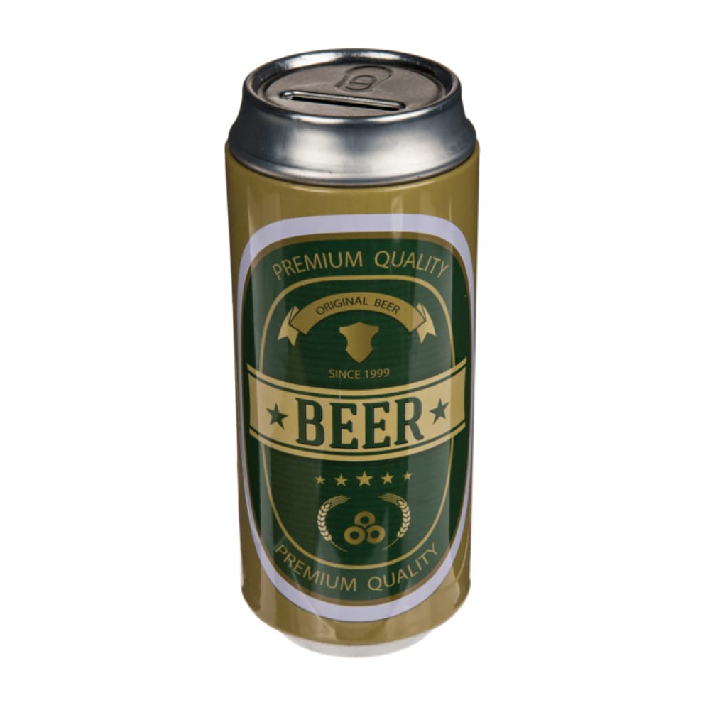 BLUECHOLON Piggy Bank Beer Can - Original Tin Money Box with Lid - Yellow