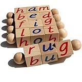 Montessori Phonetic Reading Blocks - Learn to Read - Phonic Educational Toy for Beginning Readers - CVC Spelling and Rhyming 