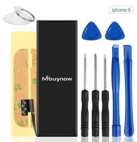 Mbuynow Batería del iPhone 5,Kit de Reparación Completo con Herramientas e Instrucciones de Alta apacidad (1440mAh) Nuevo 0 Ciclo