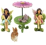 Pretmanns Fairy Garden Accessories – Kit with Miniature Fairy Garden Fairies – 9 Piece Figurine & Furniture Set – Fairy Garden Supplies