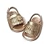 Kuner Unisex Baby Tassel Rubber Sole Non-Slip Summer Prewalker Sandals First Walkers (13cm(12-18months), Golden)