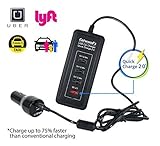 Catwood's 5-Port 52W Smart Car Charger Kit for Uber, Lyft, Limo, Taxi Cab and Family use, Back Seat & Front side Charging, QC2.0 port, Double-sided USB Sockets, one 4 ft QC2.0 enabled MicroUSB Cable