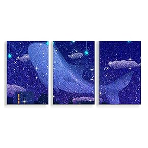 3 Panel Canvas Wall Art Quiet Dream Pictures Home Wall Decorations for Bedroom Living Room Paintings Canvas Prints Framed - 16"x24" x 3 Panels