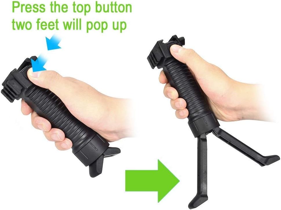 OTraki Pod Grips Extender 20 mm Rail Vertical Rifle Foregrip 2 in1 Keymod Bipod Freely Shrinkable Rails Airsoft Grips for Outdoor Shooting Air Picatinny Weaver - Image 5