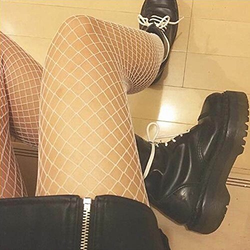 Elaco Women Sexy Hosiery Fishnet Elastic Thigh High Stockings Pantyhose Tights (C)