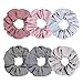 Ondder 6 Pack Large Chiffon Scrunchies Striped Hair Scrunchies Hair Bow Chiffon Ponytail Holder Hair Accessories for Women, 6 Colors