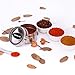 Hanindy 16 Magnetic Spice Tins, 200 Spice Labels, 4 Stainless Steel Measuring Spoons Magnetic Spice Containers Organizer Storage Condiment Jar Set of 16, Clear Lid, Sift and Pour