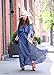 Milumia Women's Boho Off The Shoulder Swing Maxi Dress Navy Blue Large