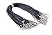 KONMAY 50pcs 24'' Black Real Leather Necklace Cord 2.0mm with 2'' Extension Chain Lead&nickel Free