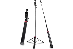 Leenconghui 80" Tripod & Selfie Stick for DJI Osmo Pocket 3，Expandable Selfie Stick Tripod Accessory for DJI Osmo Pocket3