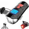 Fietsverlichting, AlfaView USB oplaadbare koplamp met achterlicht Fietslicht Elektronische stappenteller en timer 350…