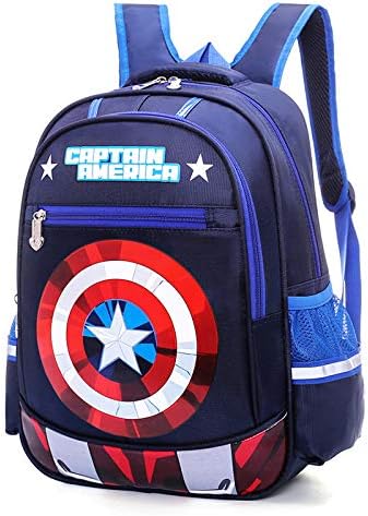 Children's School Backpack Teens Backpacks Captain America For Boys And Girls School Bags 8-11 Years Old,DarkBlue-433115cm