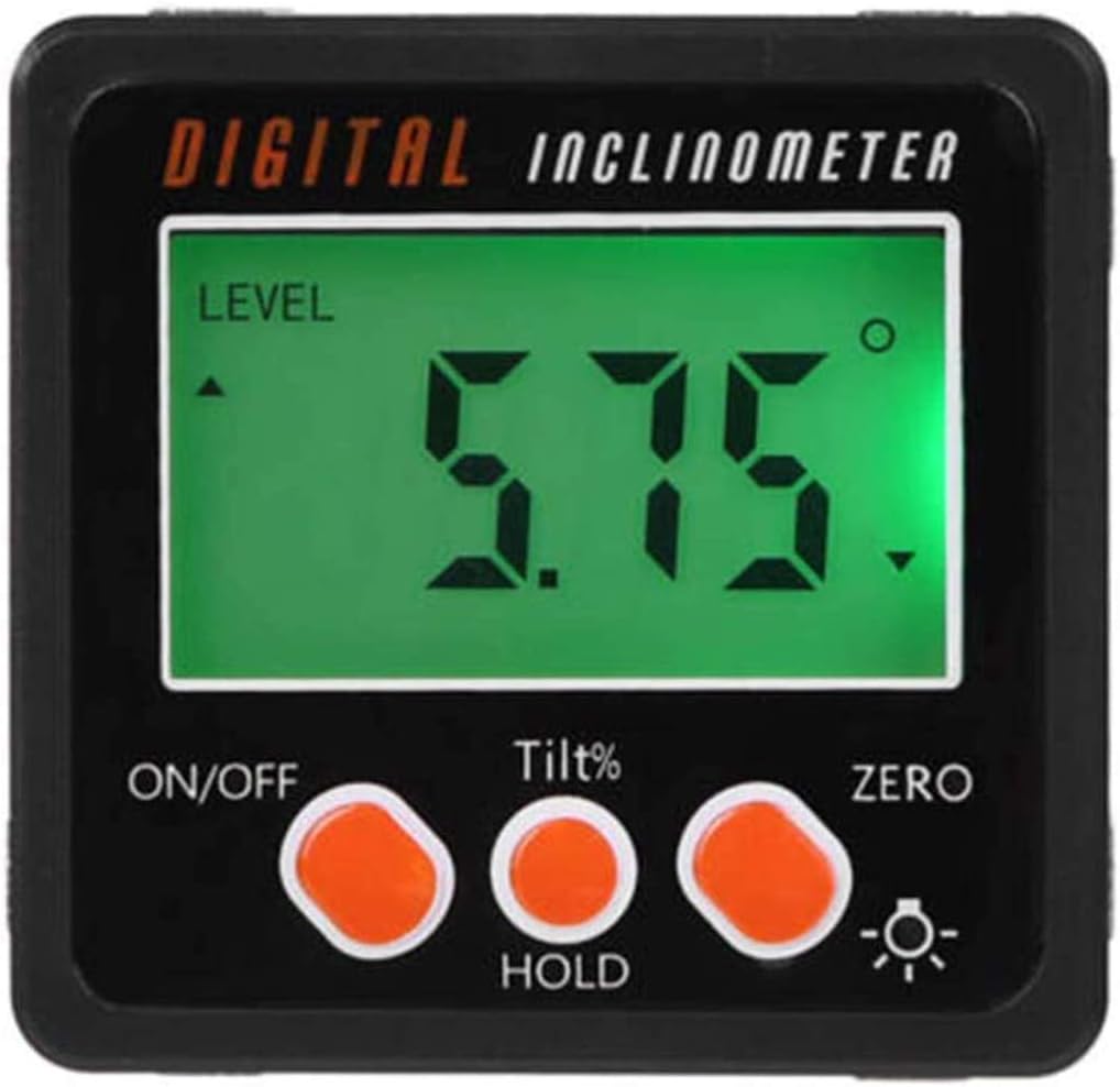 0-360° LCD Digital Magnetic Mini Level and Bevel Gauge Angle Finder Inclinometer Magnet Base (black)