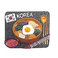 3D Bibimbap Korean Food Korea Fridge Magnet Souvenir Gift Collection Home & Kitchen Decoration Magnetic Sticker Korea Refrigerator Magnet