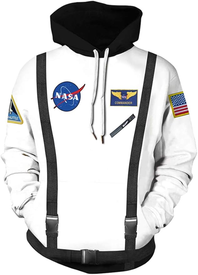 Amazon.com: EnlaMorea Men's 3D Space Suit Printed Astronaut Alien NASA Hoodies Pullover 