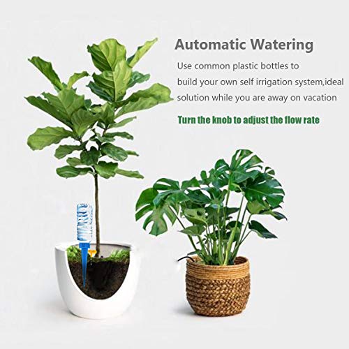 12 Pack Plant Waterer Self Watering Devices with Water Droplet Speed Control Valve Vacation Self Irrigation Watering System Automatic Watering Plants on Vacation