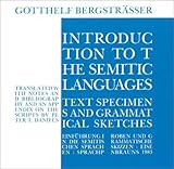 Introduction to the Semitic Languages : Text Specimens and Grammatical Sketches, Bergstrasser, Gotthelf, 0931464102