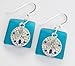 BLACK FRIDAY SPECIAL! STERLING SILVER, Sea Glass Earrings, Aqua Earrings, Christmas gift for her, Dangle Earrings, Sterling Silver Earrings, Sand Dollar Jewelry, Sand Dollar Earrings