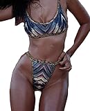 Blugibedramsh Womens Sexy Gradient Printing Separates Bikini Two Piece Swimsuit Bathing Suit Beachwear Swimwear,XL = US 8,Printing