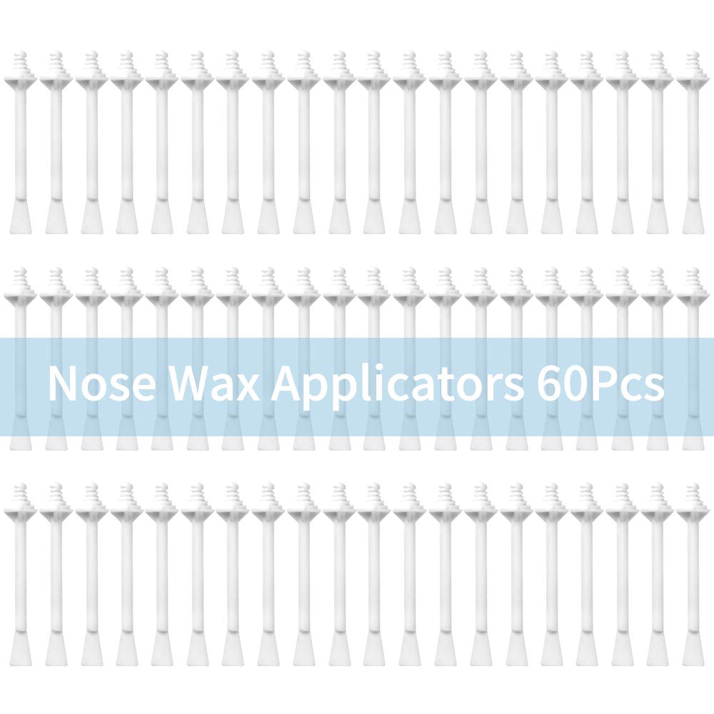 OAKEER Nose Wax Sticks - 60 Pcs Nose Wax Applicators for Nostril Nasal Cleaning Ear Hair Removal, User-Friendly & Safe, Premium ABS, Non-Toxic, Effective Depilation