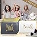 Heather & Willow 6 Piece Set | Navy Blue Bride Tribe Canvas Cosmetic Makeup Clutch Gifts Bag for Bridesmaid Proposal Box & Bridesmaids Bachelorette Party Favors