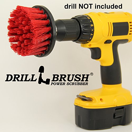 4 Inch Long Bristle Red Stiff Nylon Powered Stone, Brick Cleaning Brush