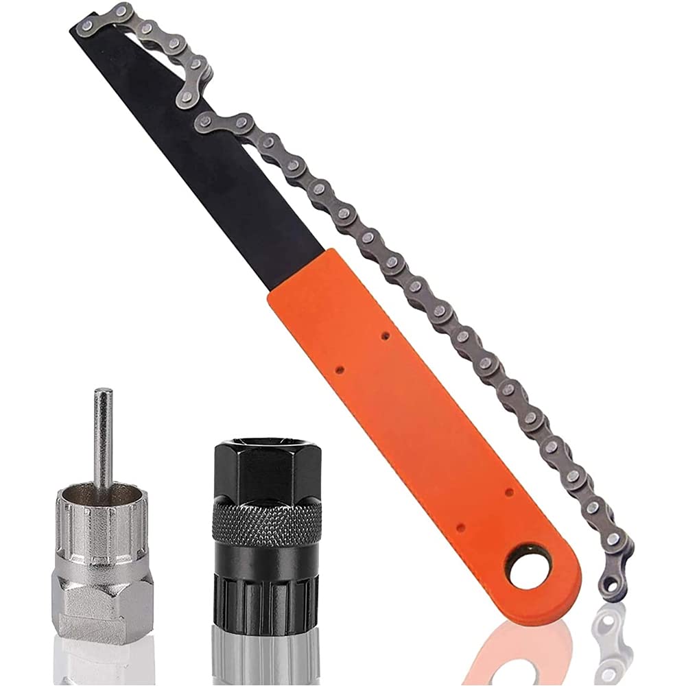 MMOBIEL Professional Sprocket Remover Bike Chain Whip & freewheel Removal Tool for 7-12 Speed Chains Incl. Bottom Bracket Cassette Removal Tool