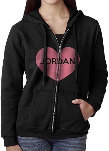 Blingerstore Casual Womens Love Jordan Full-Zip Sweatshirt Hoodie Jacket Small