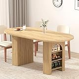 LEVNARY 70.8" Oval Dining Table with Dual Side