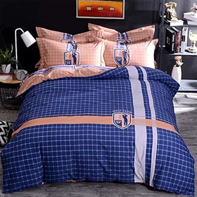 yaonuli Lijado ecológico de algodón Engrosado Sabor de Cuatro Piezas Cama de 1,5 m [Funda de edredón 200 * 230 sábanas 245 * 250 Funda de Almohada 48 * 74 * 2]: Amazon.es: Hogar