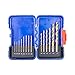 CO-Z 14 PCS Spiral Twist HSS Titanium Coated Roll Forged Drill Bits Set with Anti-Corrosion Case