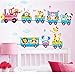 Baby Kids Safari Animals Train Wall Stickers Nursery Decor Art Mural Removable by LolliLook