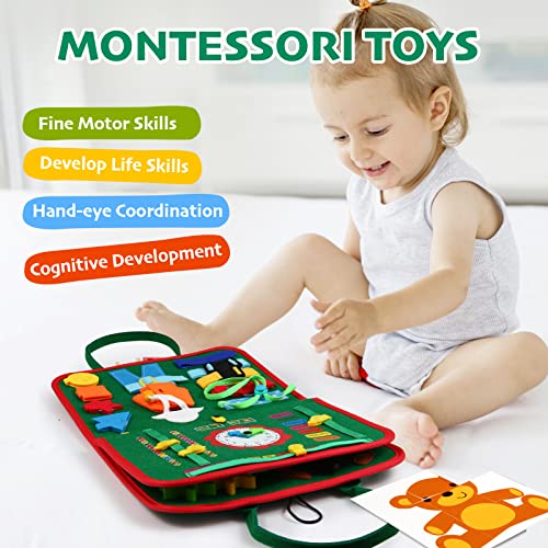 Hooku Busy Board for 1 Year Old, Montessori Toys for 2 Year Old, Baby