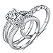MABELLA 2.7 Carats Round Cut White Cubic Zirconia Alternative Engagement Wedding Ring Set for Women Size 5-10