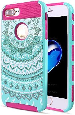 iPhone 7 Plus Case Bumper Protective, iPhone 7 Plus Protector Case Red, Tough Armor Hybrid Rugged Shockproof Dual Layer Heavy Duty iPhone 7 Plus Slim case Cover for Apple iPhone 7 Plus 5.5 inch-Teal