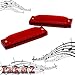 dazzling toys Translucent Harmonica - 2 Pack Set of Colorful 4 Starter Instruments for Kids Party | Holidays and Special Events - Top Quality Beginners Harmonica with Standard 10 Hole Structure - Ages 3 +, Red,