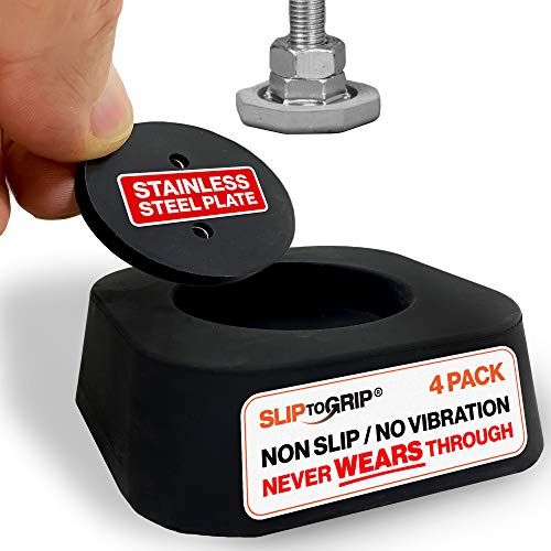 New SlipToGrip Washer Dryer QUIET/NO VIBRATION Pads with Stainless Insert Never Wears Out. Anti Slip Washing Pads. Patent Pending (4 Pack) - Thumbnail 7