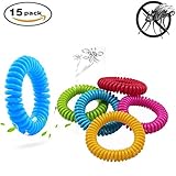 Think-plus 15 Pack Mosquito Repellent Bracelets, Waterproof, 250 Hours Per Bracelets, Mosquito Repellent, Mosquito Bracelets, No Deet, Pest Control