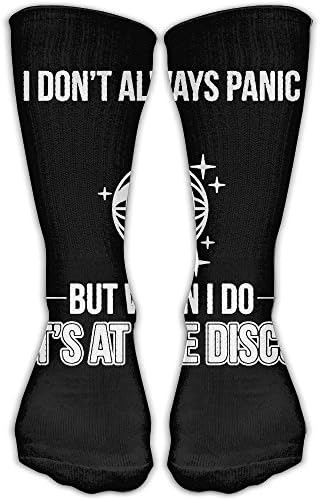 I Don'T Always Panic But When I Do It'S At The Disco Funny Knee High Long Soft Socks High Long Stockings Suitable For 38-44 Yards Of Feet