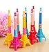 KitMax (TM) Pack of 12 Pcs Cute Cool Novelty France Paris Eiffel Tower Shape Personalized Promotional Ballpoint Pens Office School Supplies Students Children Gift