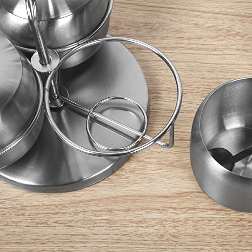 YOULANDA Stainless Steel Condiment Serving Bowls Set with Spoons and