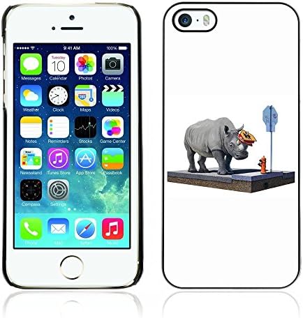 CASETOPIA / Urban Rhino / Apple Iphone 5 / 5S / Black Hard Back Case Cover Shell Armor Protection