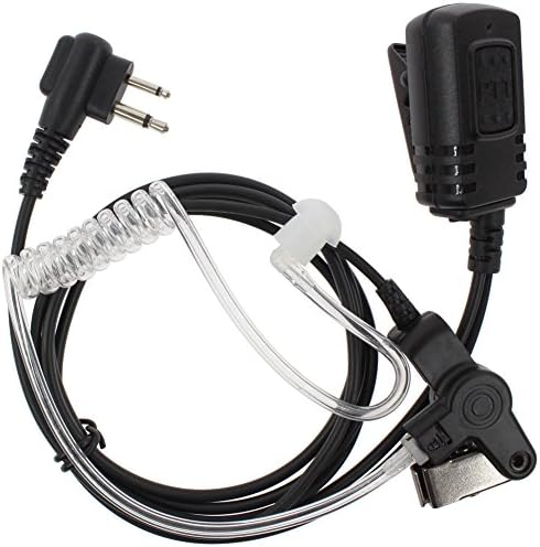 TENQ Professional Covert Acoustic Tube Bodyguard FBI Earpiece Headset Mic for 2-pin Motorola Radio Cp040 Cp200 Xtni DTR Vl50